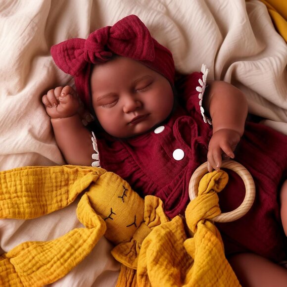 Other - 20 Inch Reborn Baby Doll Black Girl Realistic Soft Newborn Toy Gift for Kids